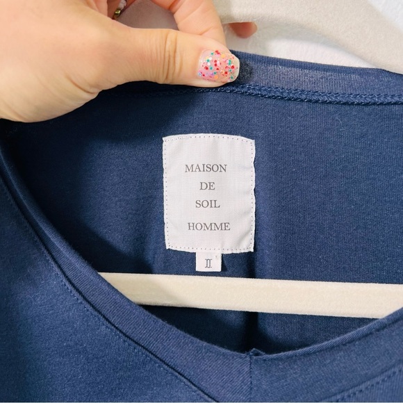 MAISON DE SOIL Homme Dark Navy Blue Shirt - Picture 4 of 8